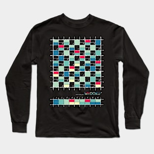 Mydoku_W007_H001_002_F: Sudoku, Sudoku coloring, logic, logic puzzle, holiday puzzle, fun, away from screen Long Sleeve T-Shirt